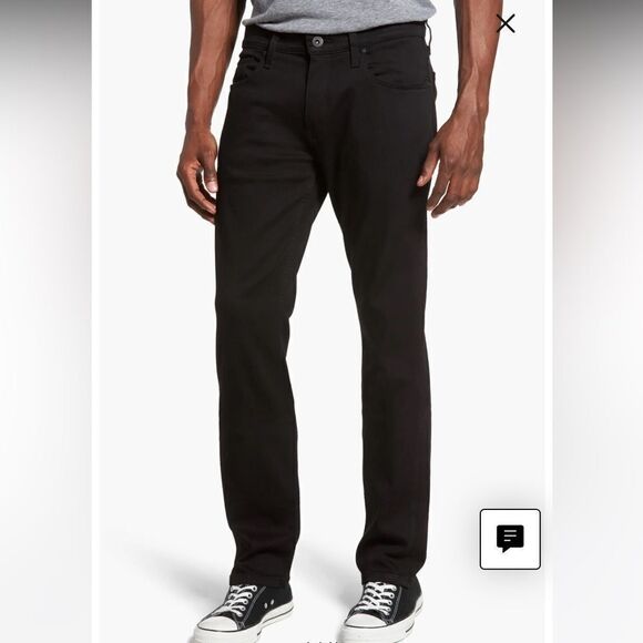 PAIGE NWT Men’s Federal Slim Straight Jeans in Black Shadow size 31 - Picture 1 of 7